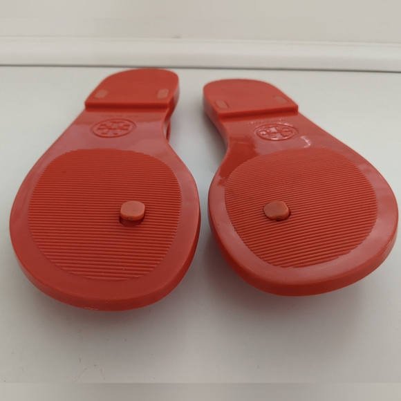 EXCELLENT Cond! Tory Burch Michaela Jelly Bow Flip Flop Orange Sandals Size 6 - Picture 11 of 15